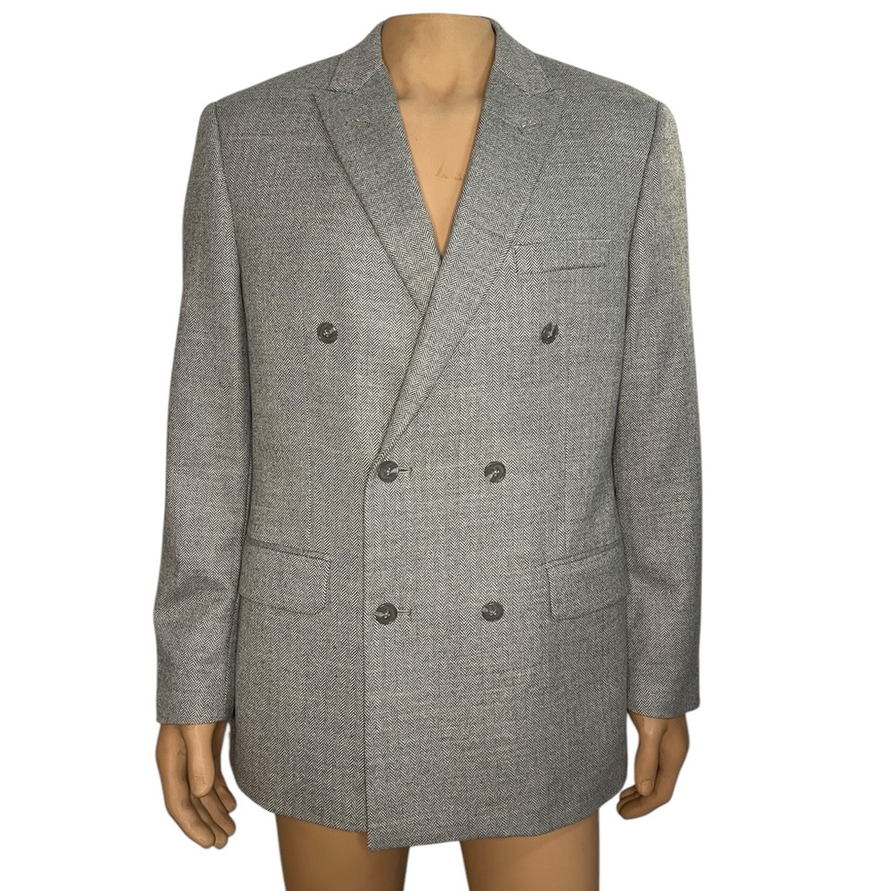 Tasso Elba Men's Double-Breasted Sport Coat - Gray, Size 42R